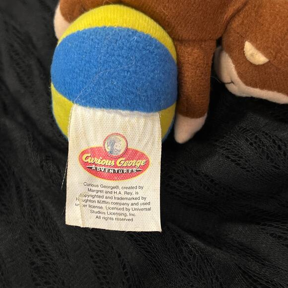 Miniature Vintage Curious George Plush Toy Collectible with Circus Ball 4" - Picture 15 of 15